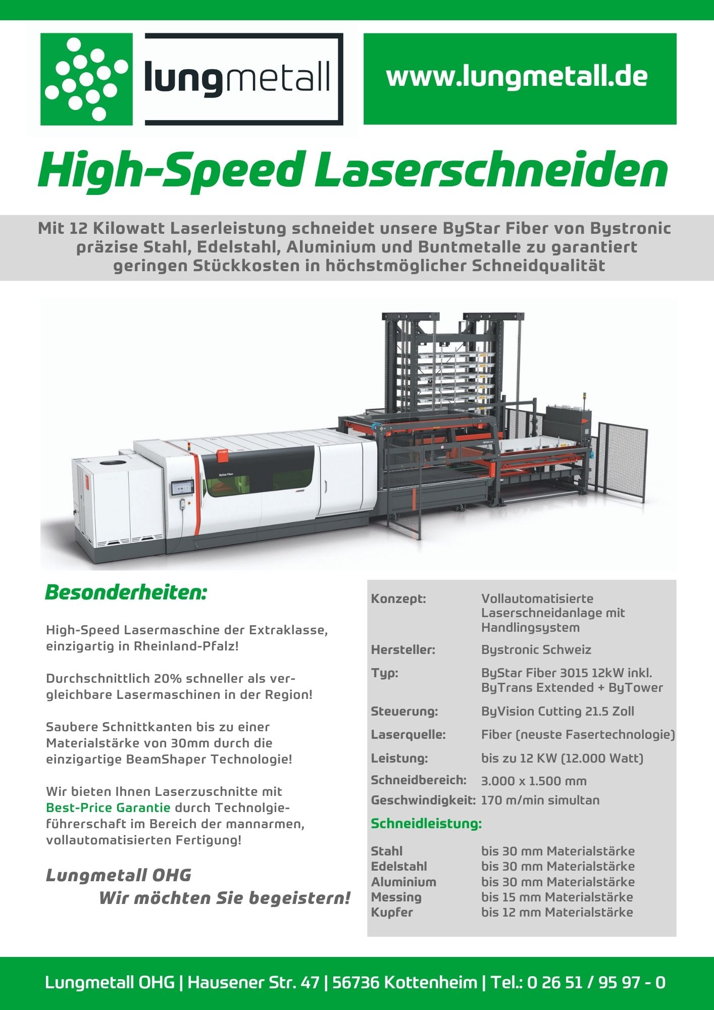 Highspeed-Laserschneiden